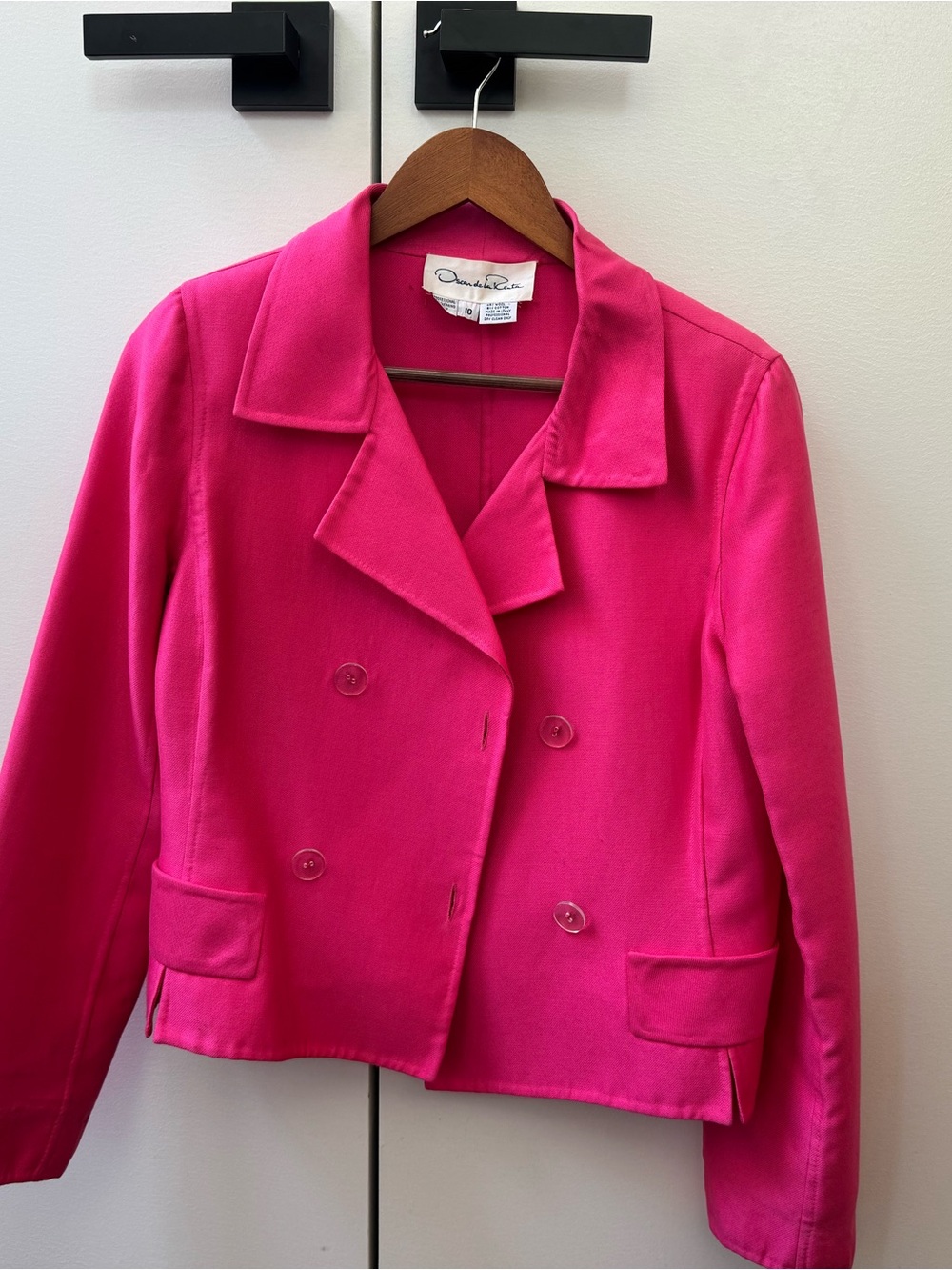 Oscar de la Renta Pink Double-Breasted Women's Jacket